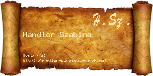 Handler Szabina névjegykártya